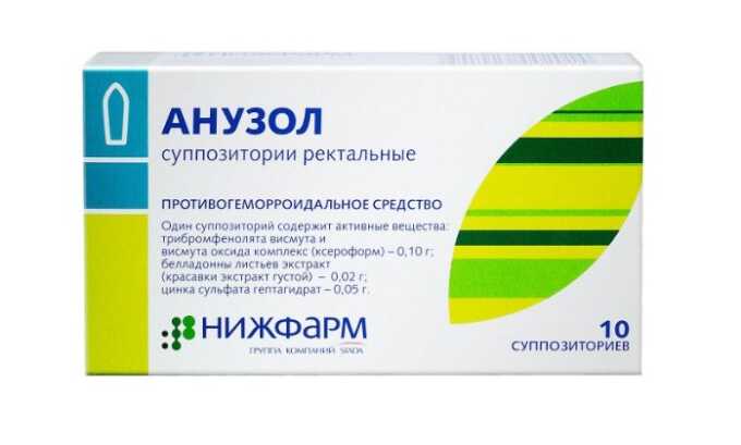 Свечи Анузол оказывают обезболивающее, спазмолитическое, противовоспалительное, вяжущее действие